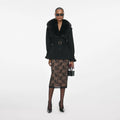 Black Denim Fur Collar Jacket