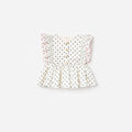 Cream Polka Dot Frill Top