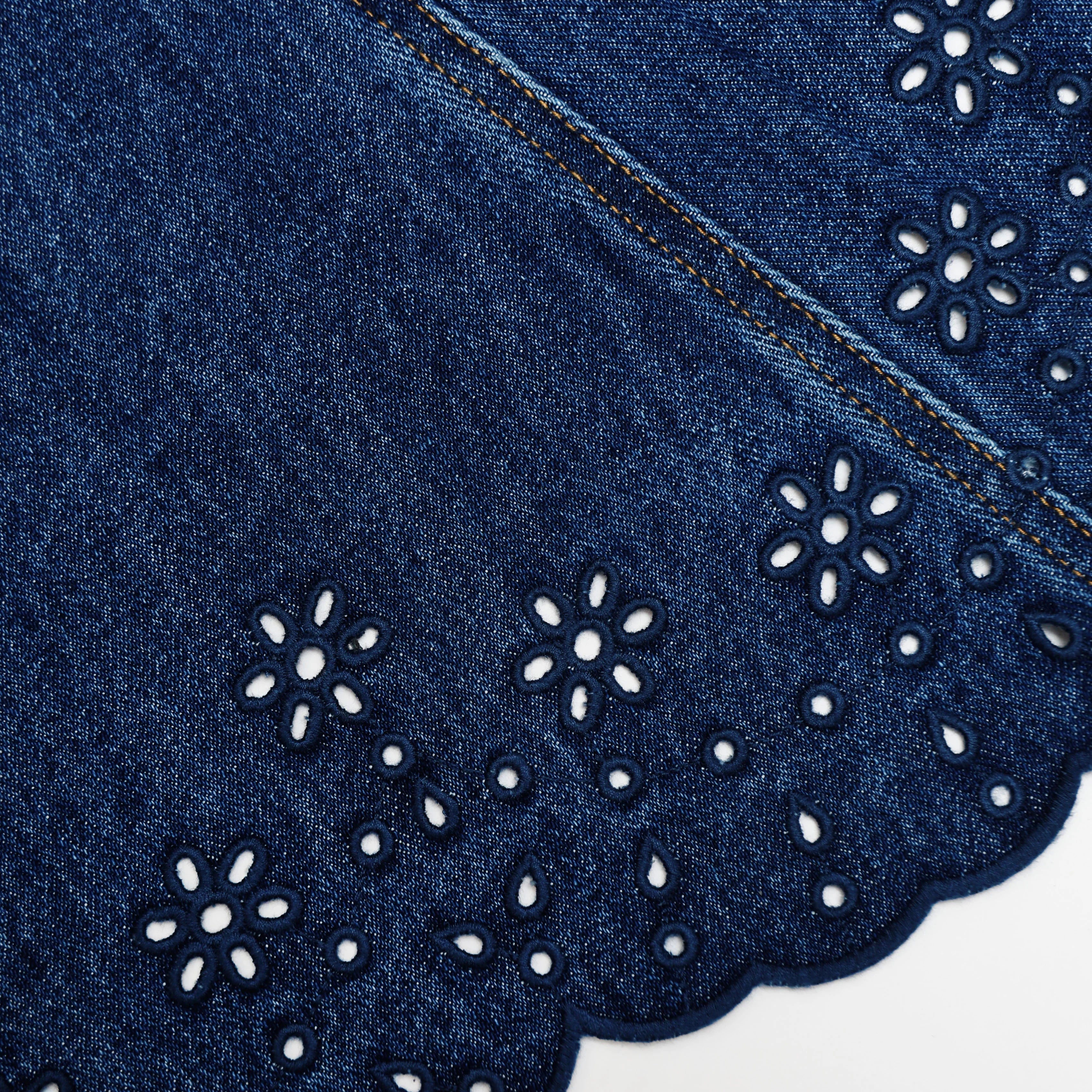 Denim Broderie Mini Dress