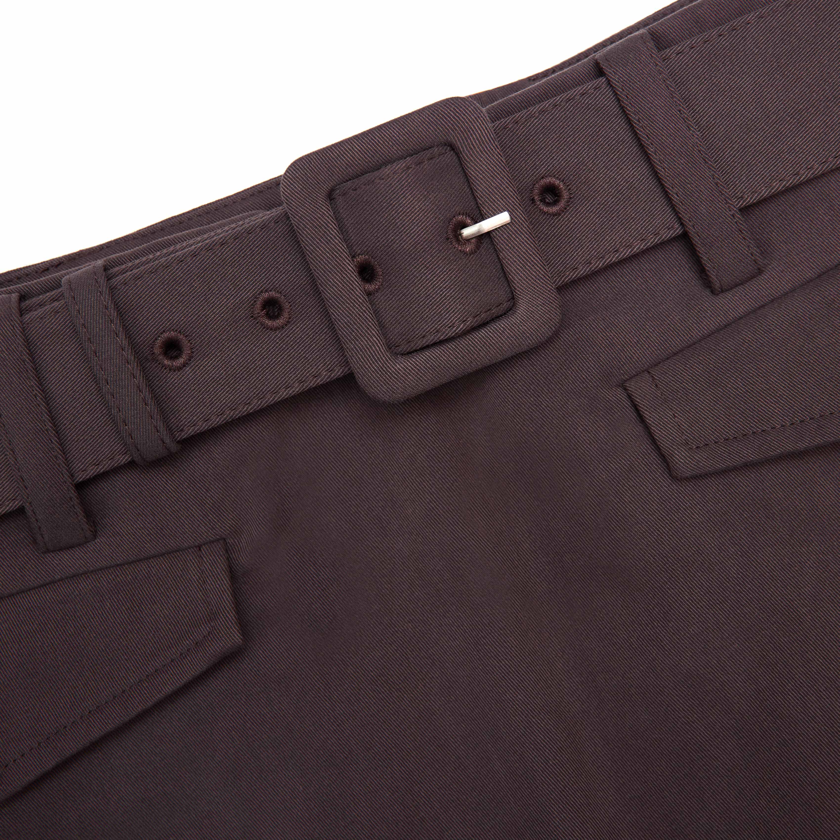 Brown Cotton Skort