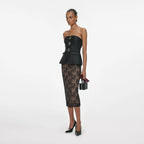 Black Taffeta Bandeau Top