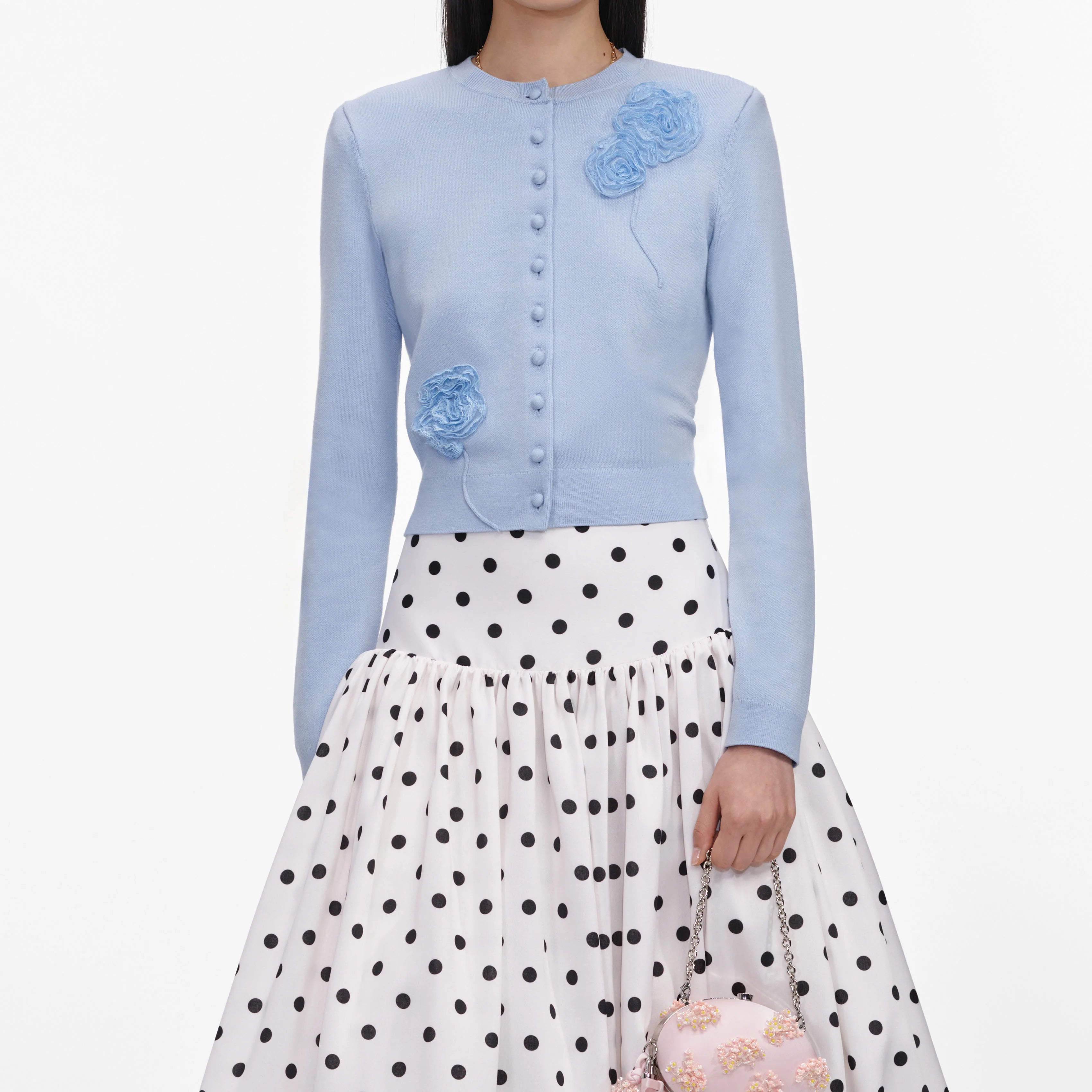 Blue Flower Knit Cardigan