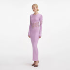 Pink Viscose Knit Cut Out Maxi Dress