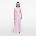 Pink Jersey Draped Maxi Dress