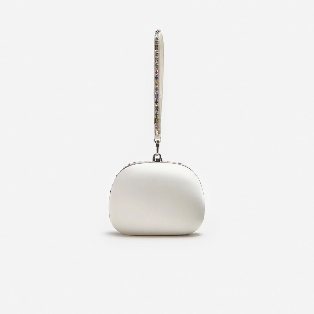 Multi Crystal Top Handle Clutch Bag