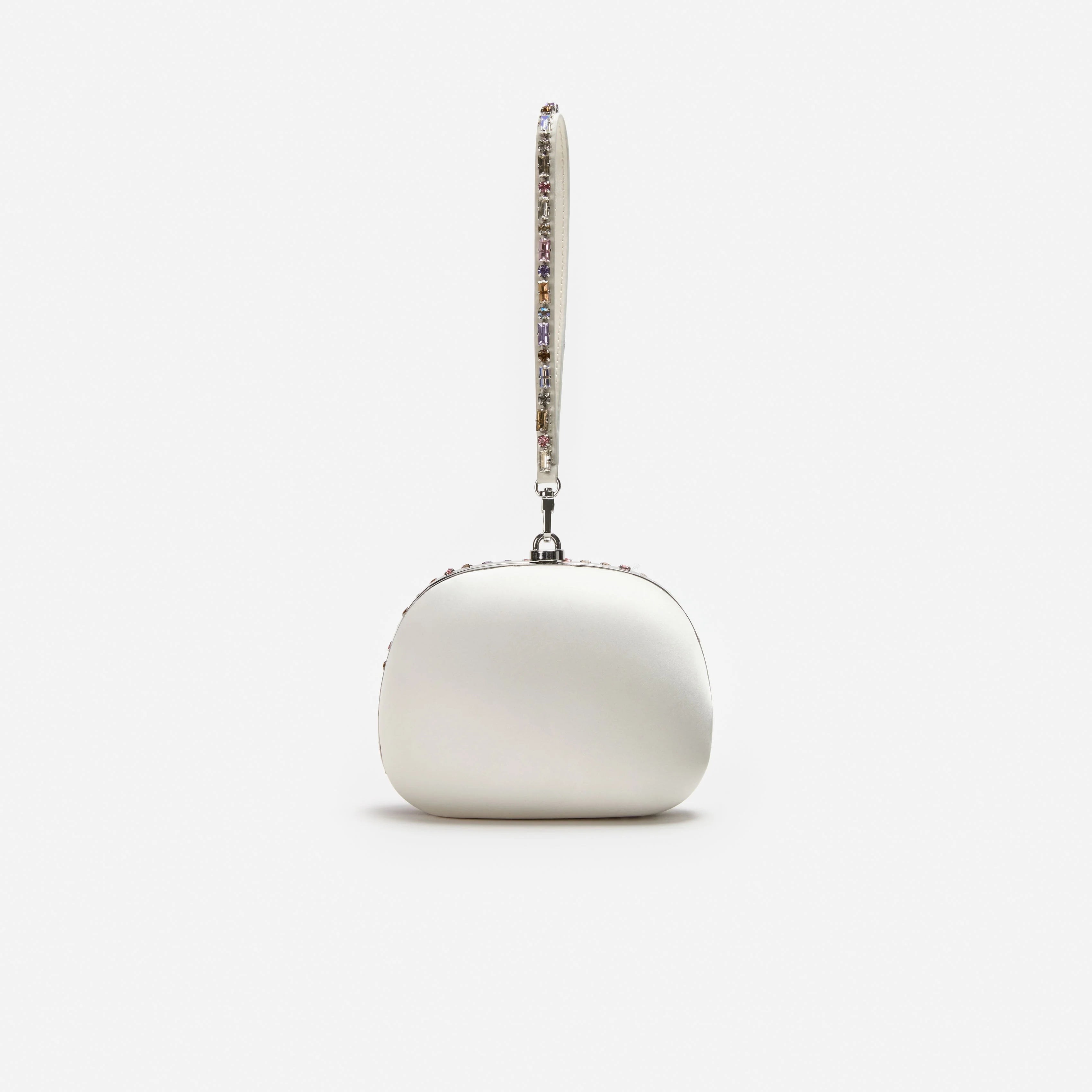 Multi Crystal Top Handle Clutch Bag