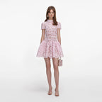 Pink Floral Lace Mini Dress