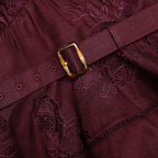 Plum Linen Blend Peplum Midi Dress