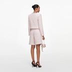 Pink Sequin Boucle Shorts