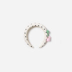 Cream Polka Dot Cherry Motif Headband