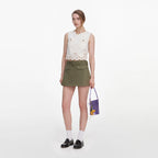 Cream Broderie Denim Top