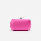 Bright Pink Satin Clutch Bag