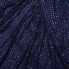 Navy Rhinestone Mesh Cut Out Midi Dress