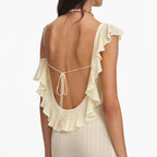 Yellow Ruffle Knit Maxi Dress