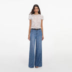 Light Blue Rhinestone Stripe Denim Jeans