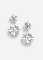 Silver Encrusted Tiered Earrings