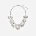 Silver Crystal Cluster Necklace