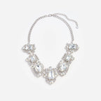 Silver Crystal Cluster Necklace
