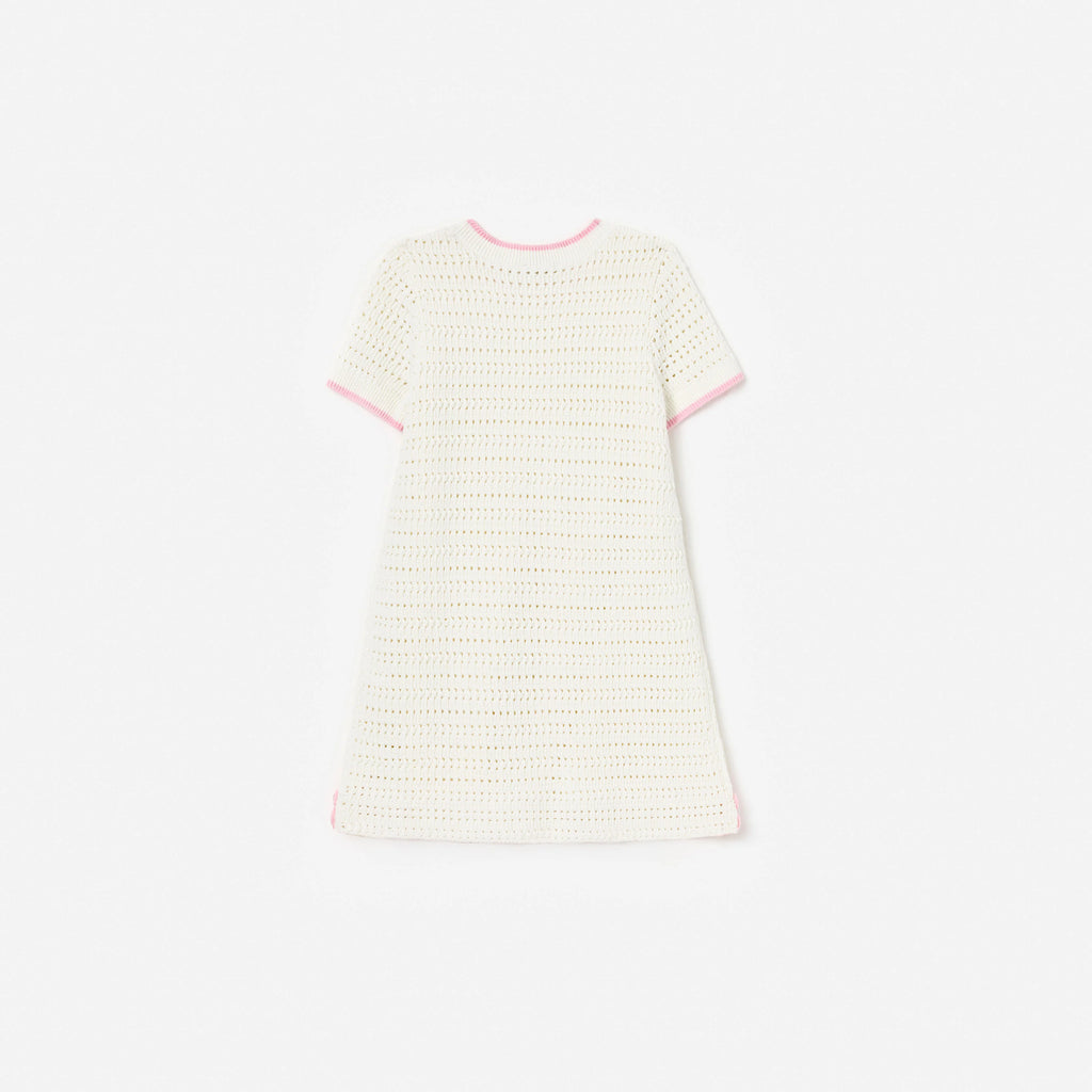 Cream Knit Flower Hem Mini Dress