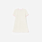 Cream Knit Flower Hem Mini Dress