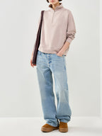 Hawley Half Zip Sweat Taupe
