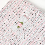 Pink Boucle Lace Bow Skirt