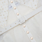 Cream And Gold Chiffon Maxi Dress