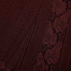 Burgundy Knit Lace Insert Midi Dress