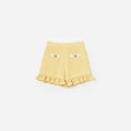 Yellow Pointelle Knit Shorts