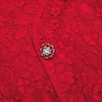 Red Fine Lace Mini Dress