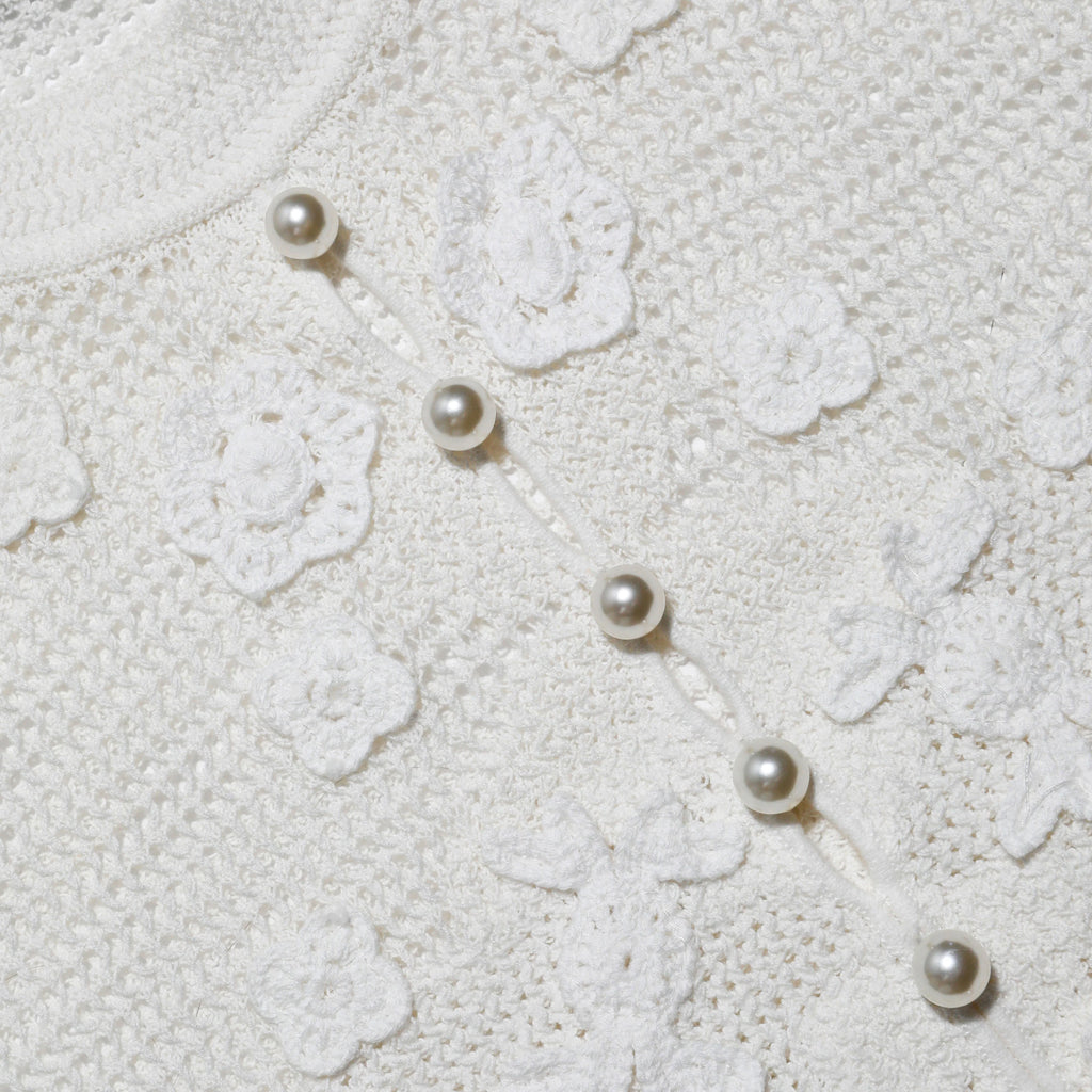 White Floral Crochet Top