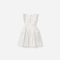 Cream Polka Dot Frill Dress