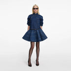 Flared Denim Mini Skirt
