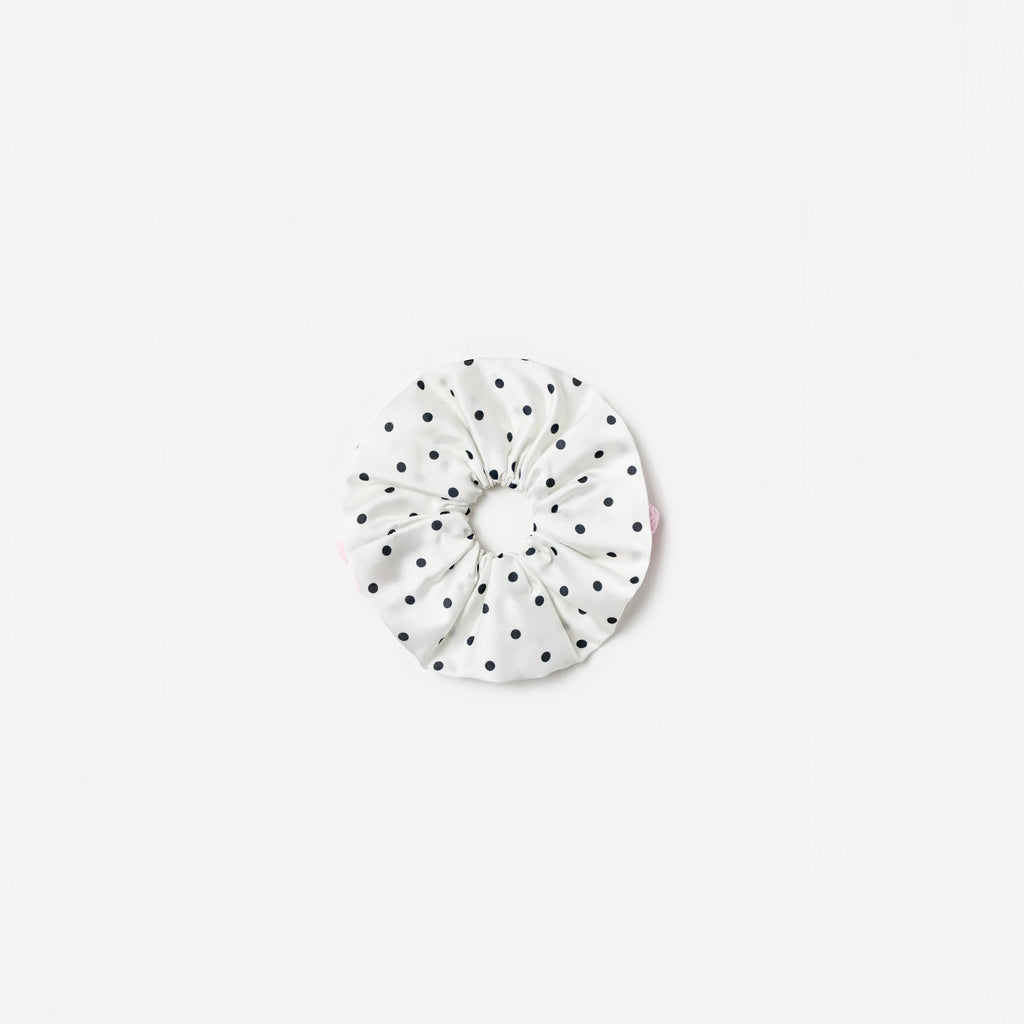 Cream Polka Dot Cherry Scrunchie