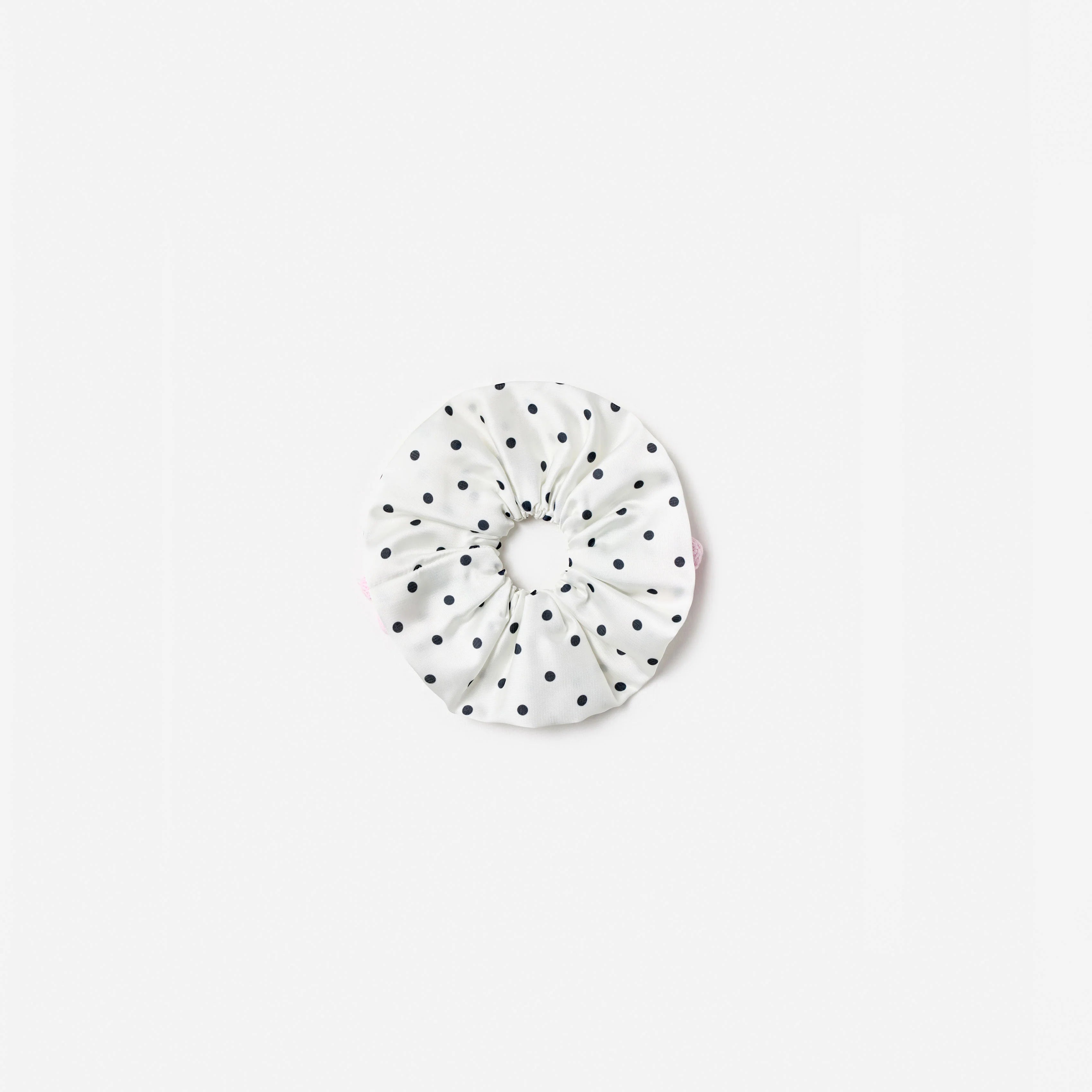 Cream Polka Dot Cherry Scrunchie