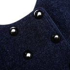 Navy Textured Boucle Mini Dress