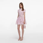 Pink Floral Lace Mini Dress