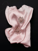 Pink Crystal Flower Earrings