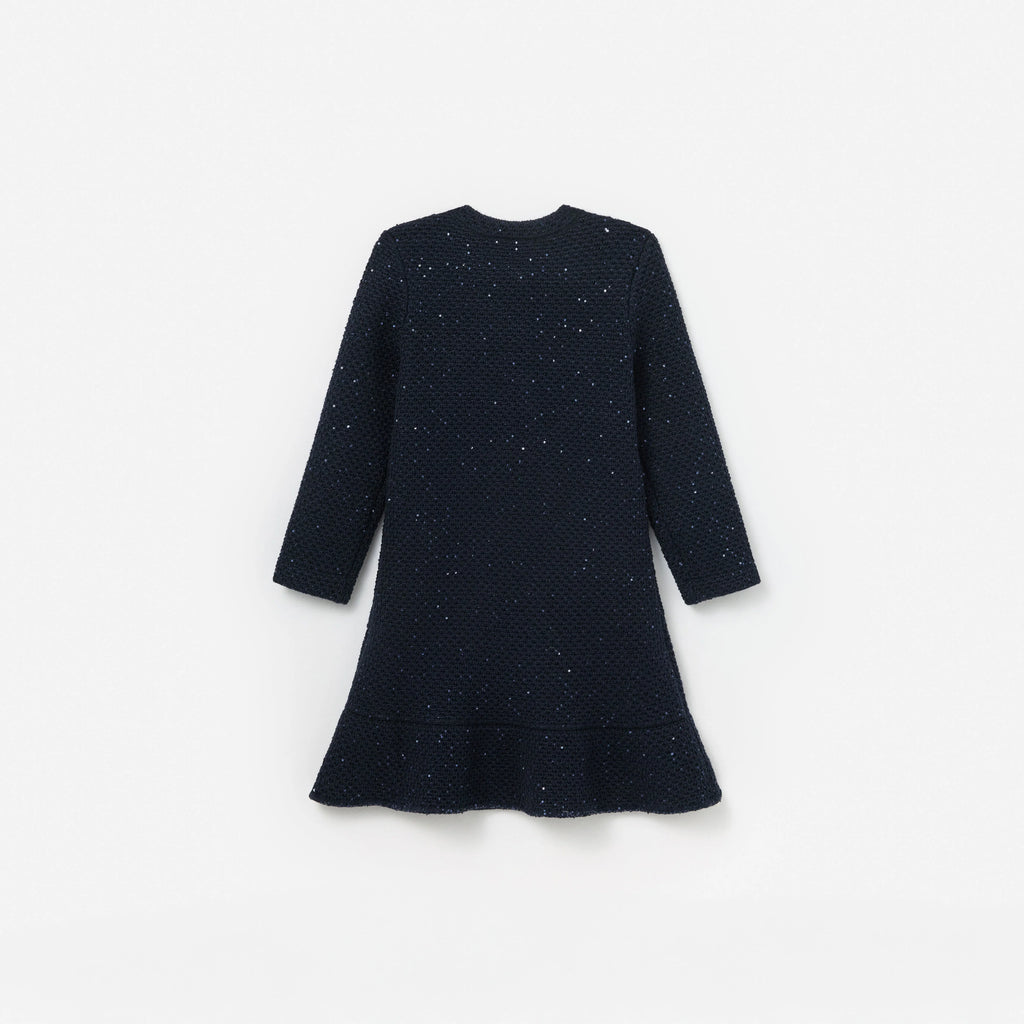 Navy Knit Long Sleeve Dress