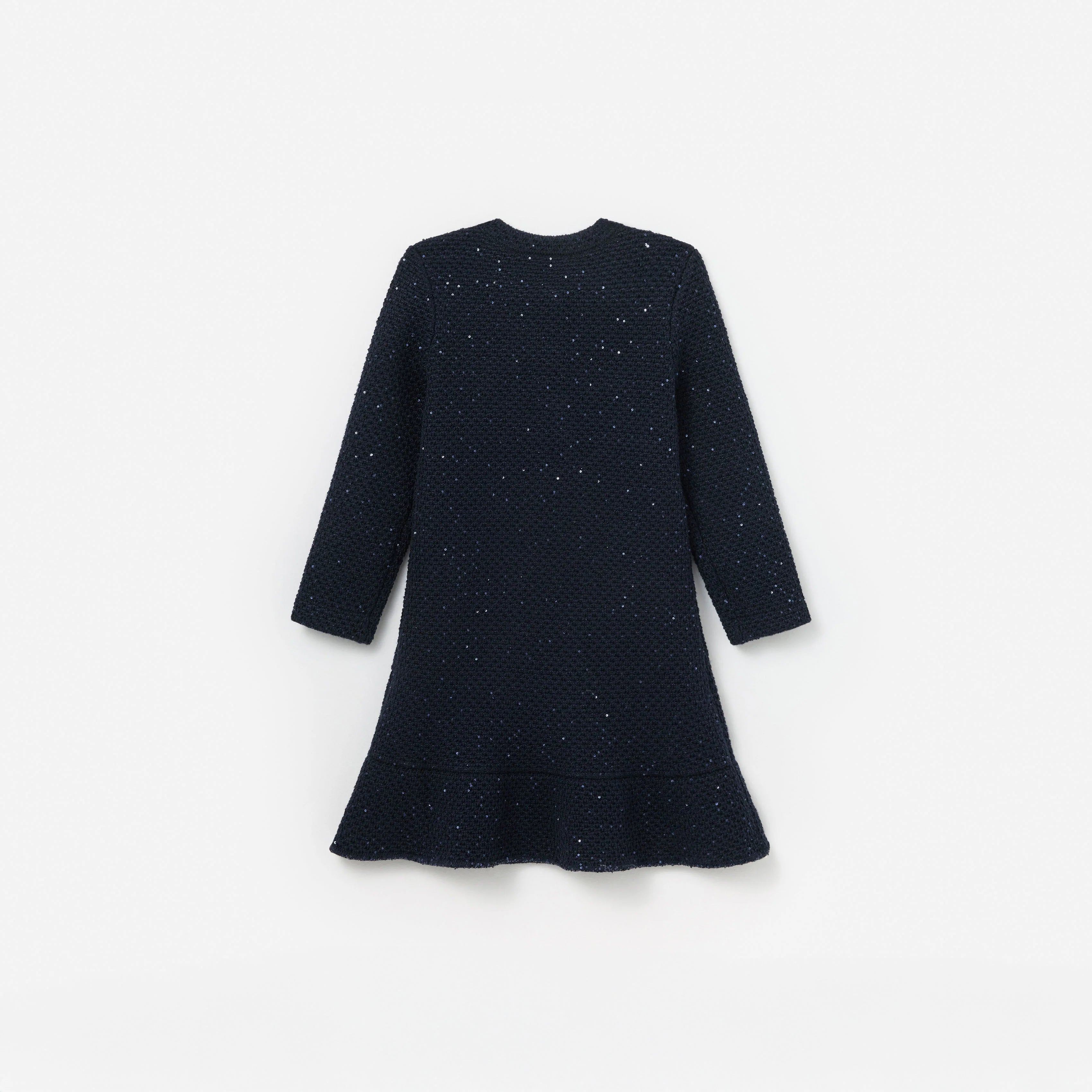 Navy Knit Long Sleeve Dress