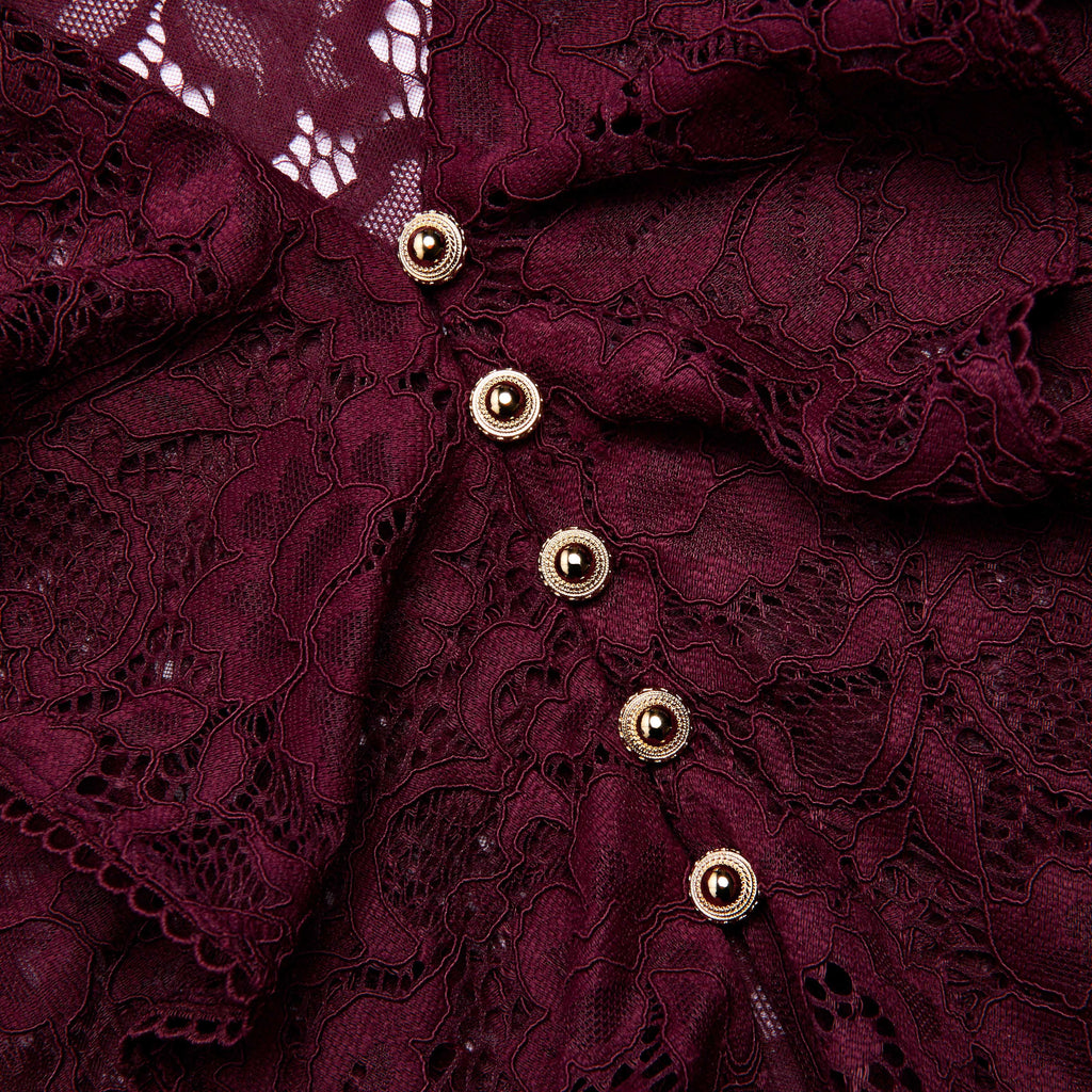 Plum Lace Ruffle Top