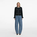 Black Crystal Button Cardigan