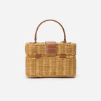 Rattan Cherry Charm Mini Basket Bag