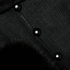 Black Boucle Faux Fur Cuff Jacket