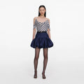Navy Stripe Georgette Top
