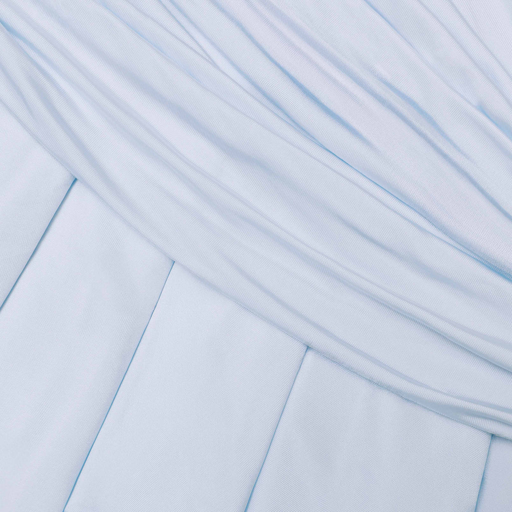 Blue Jersey Gathered Mini Dress