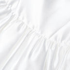 White Taffeta Strapless Midi Dress