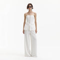 White Bandeau Crepe Jumpsuit