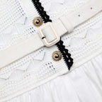 White Knit Linen Midi Dress