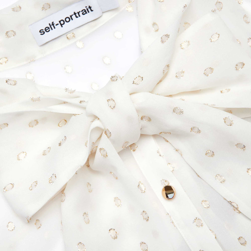 Cream And Gold Chiffon Blouse
